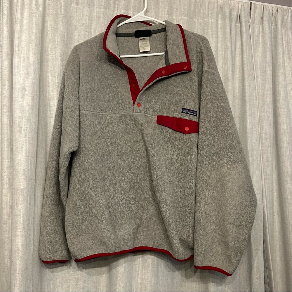 Gray and Red Patagonia Synchilla